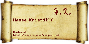 Haase Kristóf névjegykártya